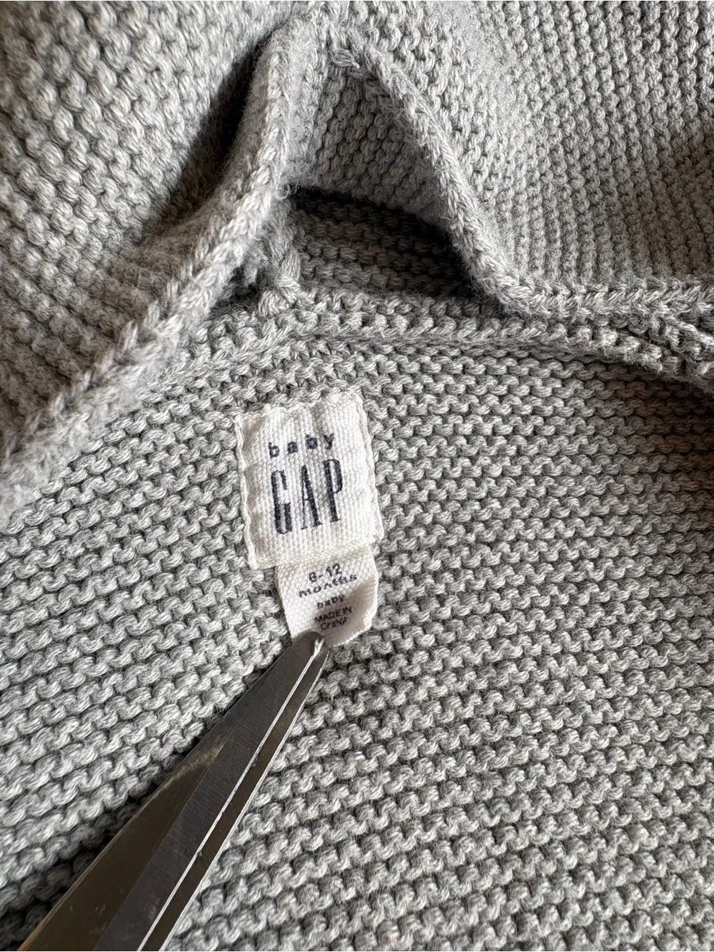 Baby Gap Baby Bear Cardigan - Grey Button Front Knit Cardigan size 6-12 months
